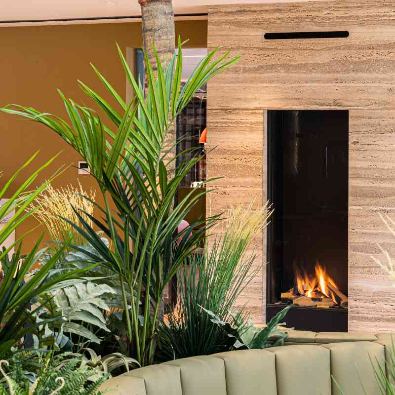 Element4 Sky Large Outdoor place near garden with Double Burner and True-to-Nature Wood Logs