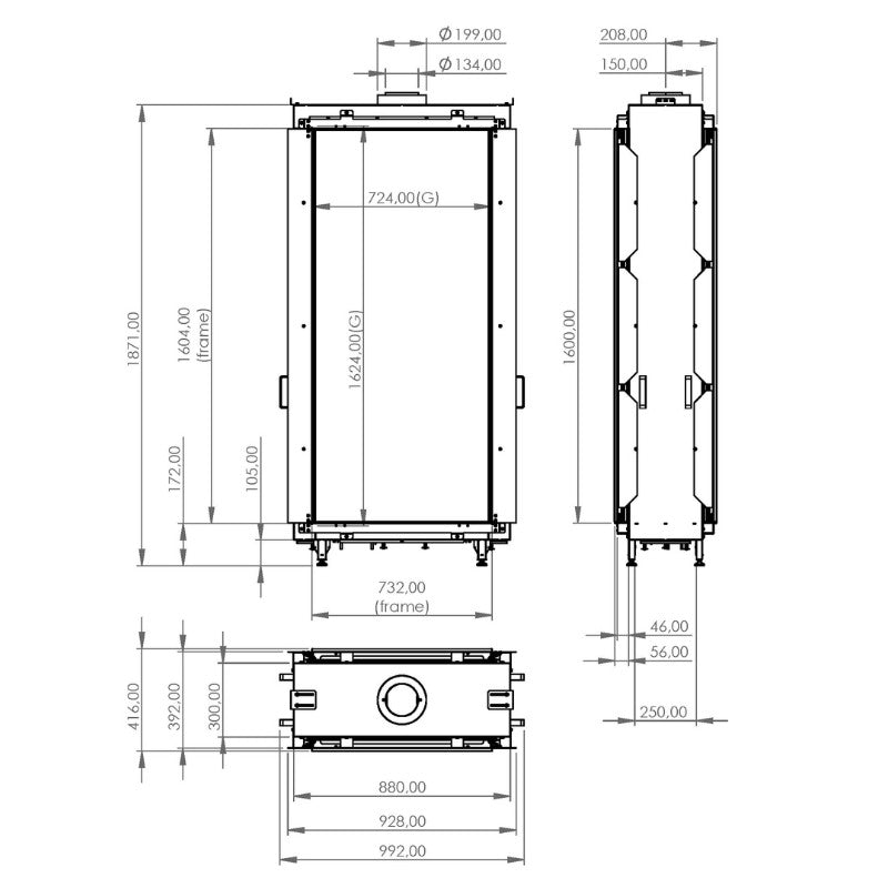 Element4 Sky Large ST DB Outdoor Technical Drawing Specs