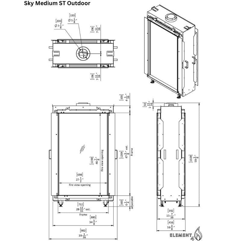 Element4 Sky Medium ST Outdoor Technical Drawing Specs