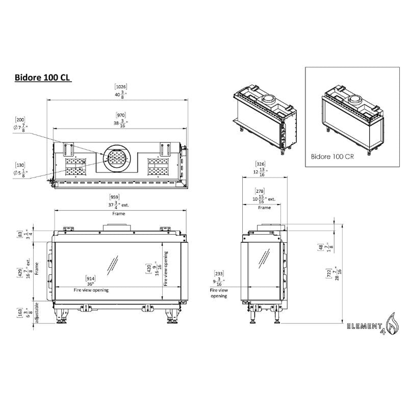 Element4 Bidore 100 Technical Drawing Specs
