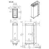Element4 Bioethanol Sky Large  Room Divider Technical Drawing Specs