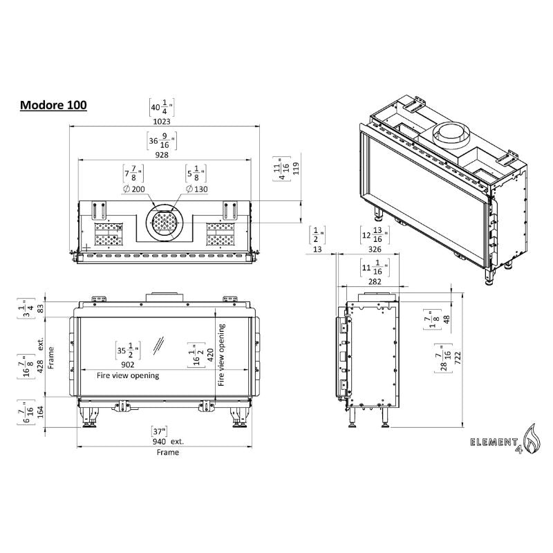 Element4 Modore 100 Technical Drawing Specs
