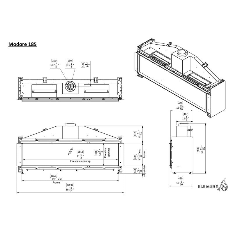 Element4 Modore 185 Technical Drawing Specs