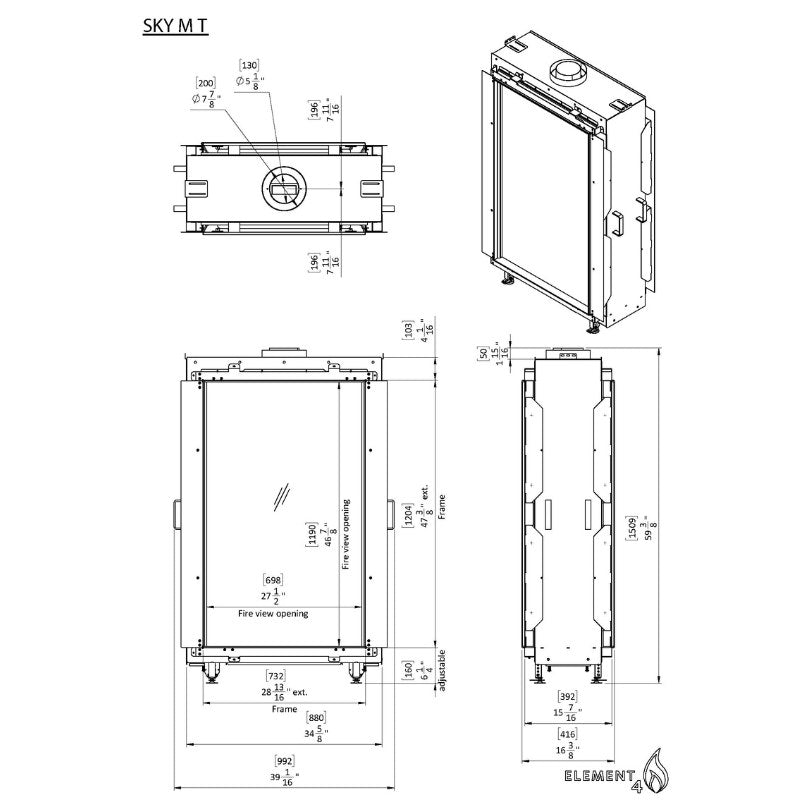 Element4 Sky Medium ST Technical Drawing Specs