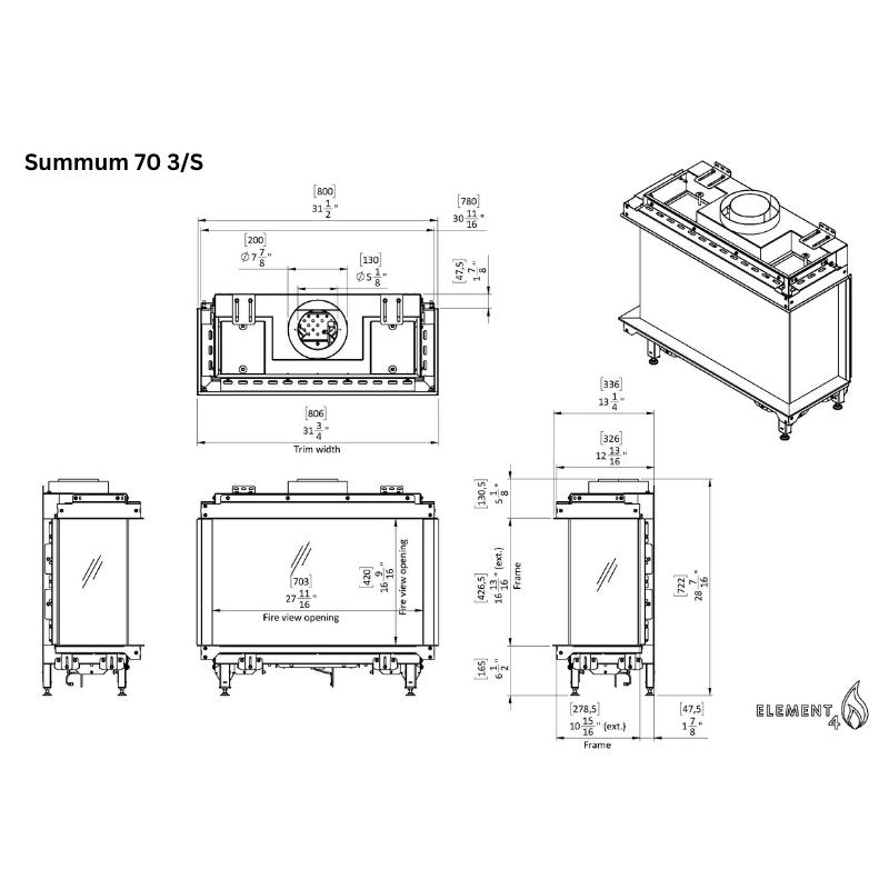 Element4 Summum 70 3S Technical Drawing Specs