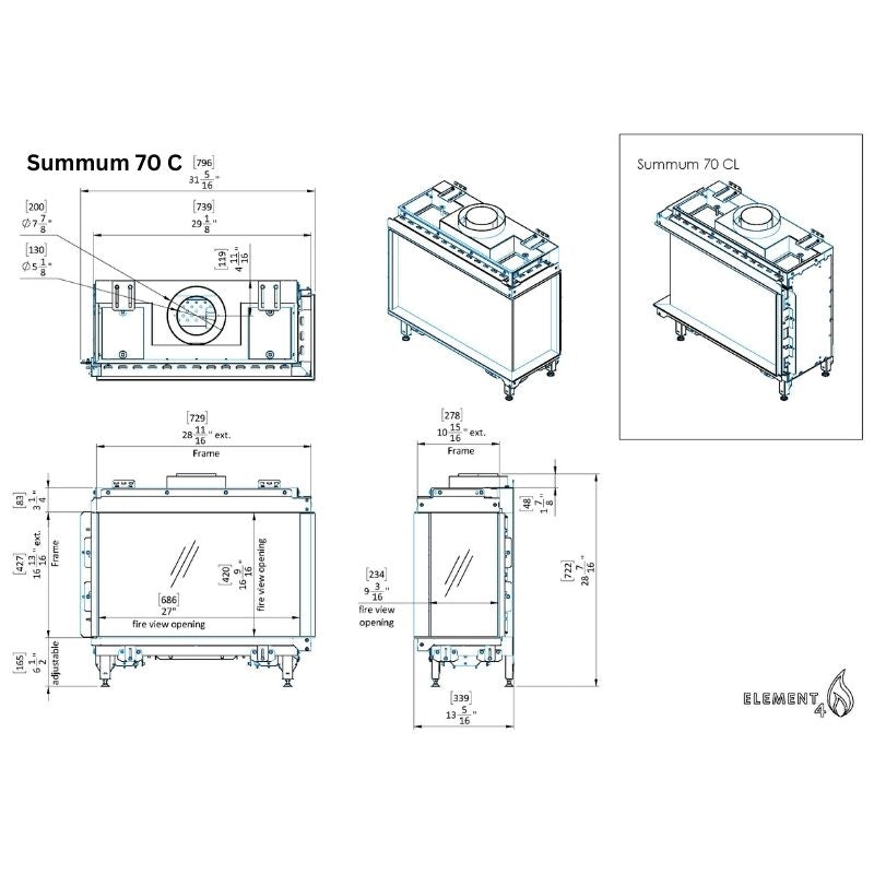 Element4 Summum 70 C Technical Drawing Specs