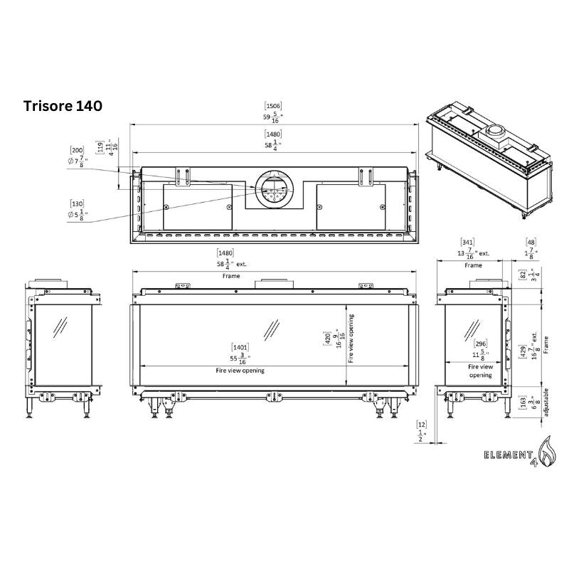 Element4 Trisore 140 Technical Drawing Specs